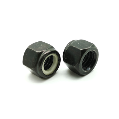 1/2-13 UNC Nylon Insert Lock Nuts ASME B18 16.6 Grade 5 Steel Black Zinc