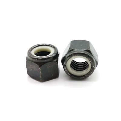 1/2-13 UNC Nylon Insert Lock Nuts ASME B18 16.6 Grade 5 Steel Black Zinc