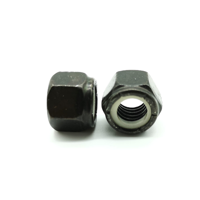 1/2-13 UNC Nylon Insert Lock Nuts ASME B18 16.6 Grade 5 Steel Black Zinc