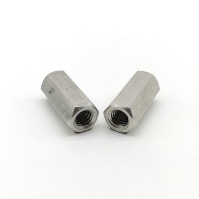 DIN6334 Grade 18-8 Plain Finish Stainless Steel Hex Coupling Nuts Hex Long Nuts