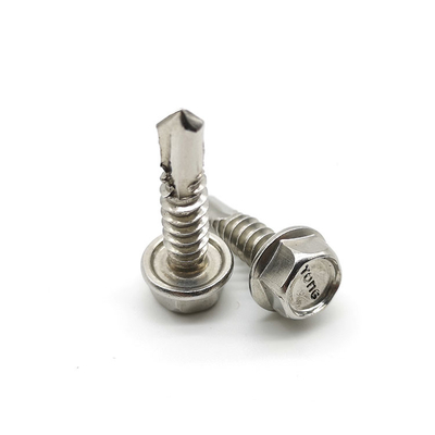 DIN7504K Self Tapping Stainless Steel Screws For Metal 316 Hex Washer Head