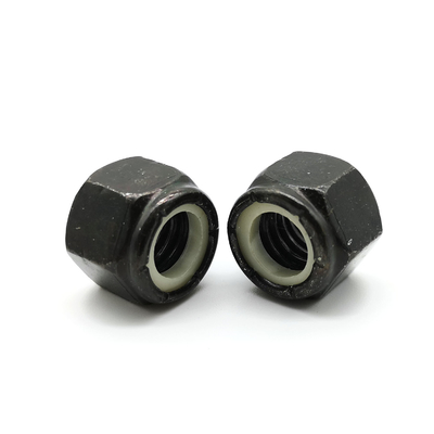 1/2-13 UNC Nylon Insert Lock Nuts ASME B18 16.6 Grade 5 Steel Black Zinc